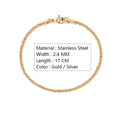 Stainless Steel Chain Bracelet for Women Silver Color Fashion Simple Shiny Minimalist Charm Bracelet Wedding Party Jewelry