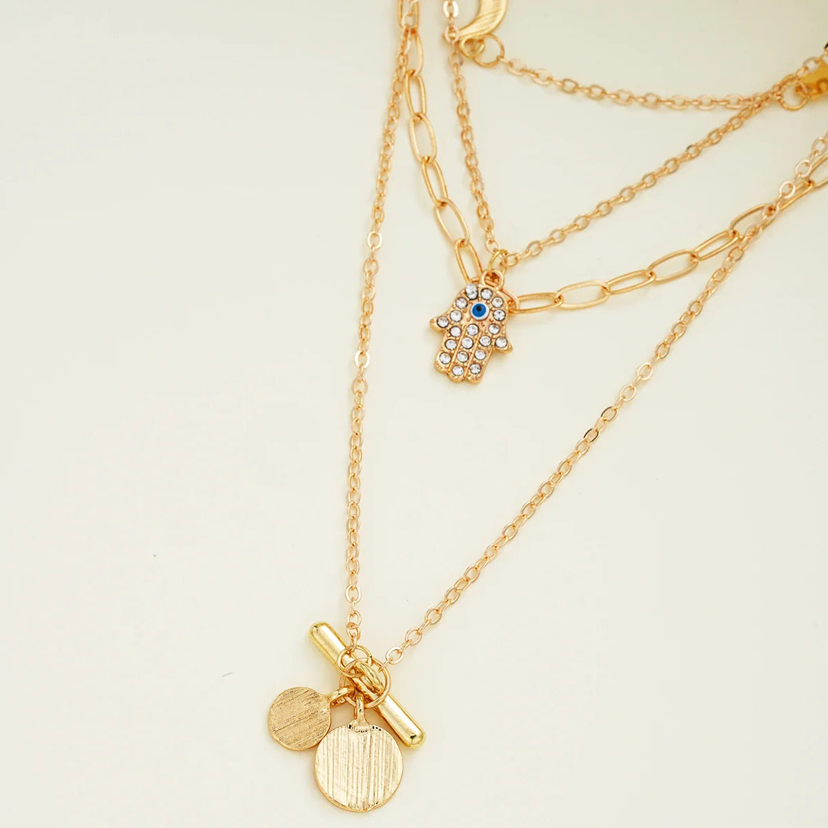 Bohemian Gold Color Multilayer Handmade Chain Vintage Fashion Crystal Pendant Necklaces Sets Jewelry For Women Accessories 2024