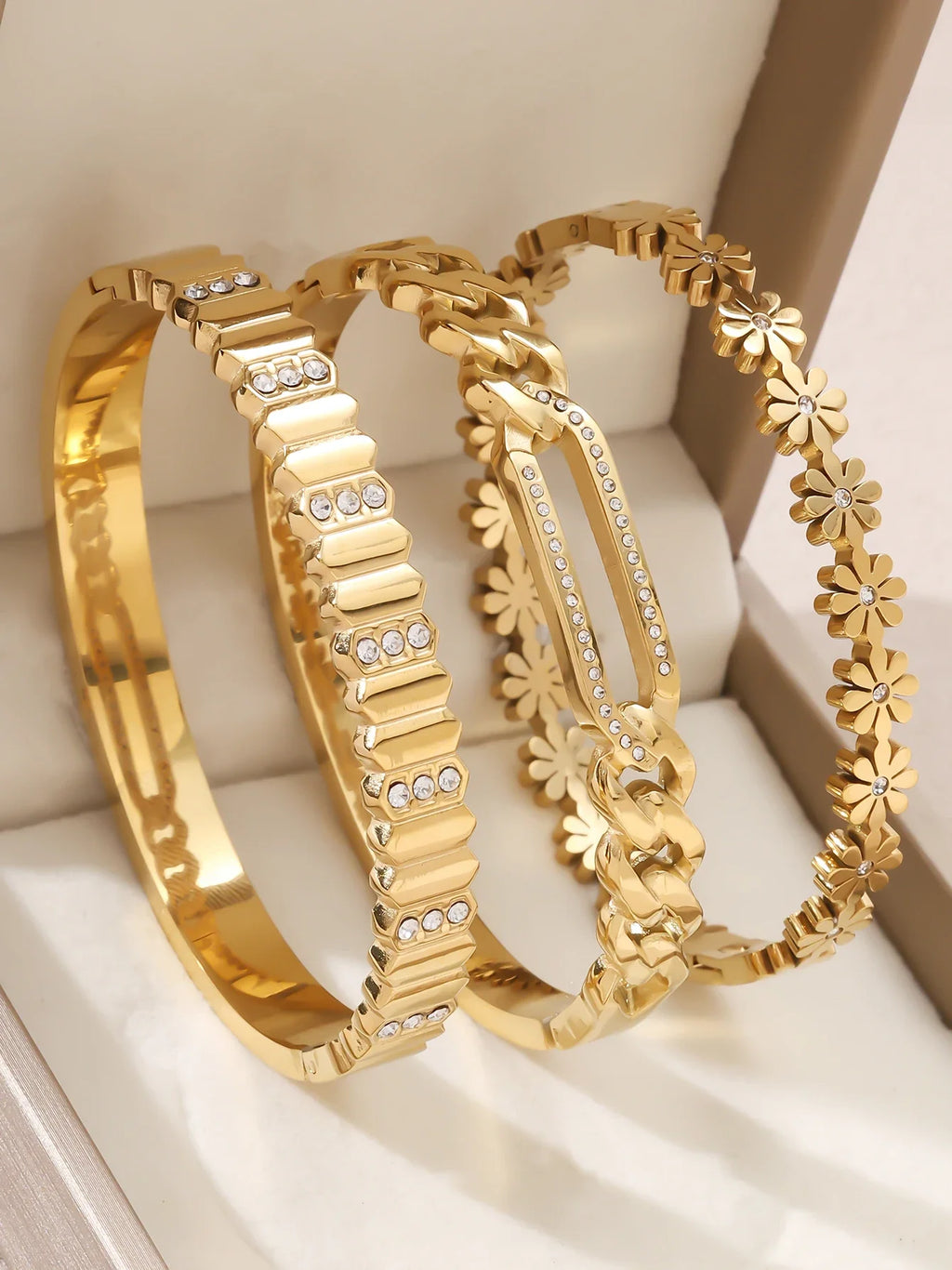 1pieces/set women's wedding jewelry party holiday Valentine's Day gift stainless steel bracelet plated with 18K gold bracelet