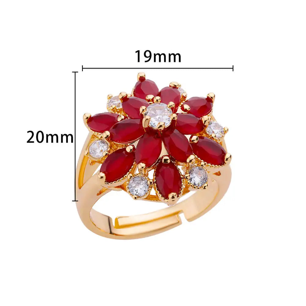 Delicate Zircon Flower Rings for Women Stainless Steel Ring 2024 New Trend Elegant Luxury Aesthetic Jewelry anillos