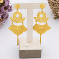 Ethiopia Gold Plated Necklace Chain for Women New Design Bold Earrings 18k Gold Color Lady Elegant Evening Party Jewelry Gift
