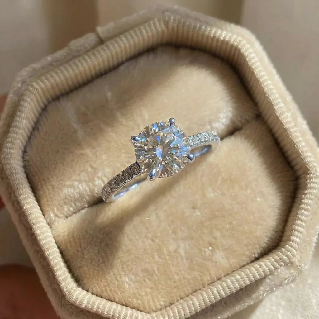 925 Sterling Silver Gorgeous Shiny Zircon Round Rings for Women Anniversary Marry Luxury High Quality Fine Jewelry Gift