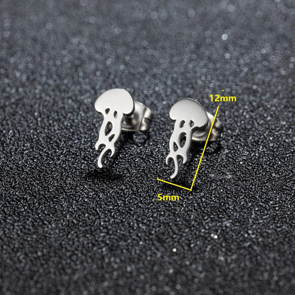 Horror Halloween Bat Spider Trendy Earrings Women 2024 Black Color Stainless Steel Ear Piercing Skull Punk Jewelry Party Gifts