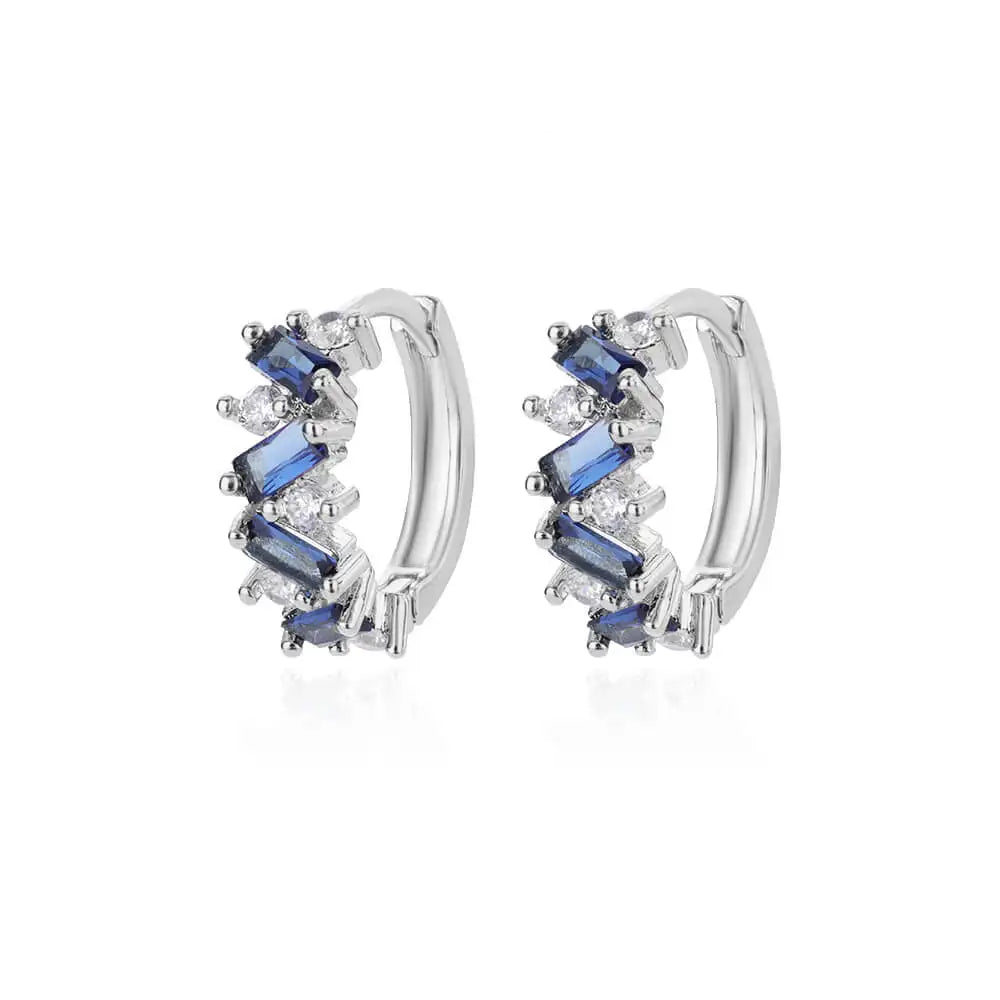 Luxury Blue Zircon Earrings For Women Stainless Steel Earrings 2024 Trending New Design Goth Jewelry aretes mujer