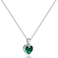 925 Sterling Silver Red Greem Blue Heart Zircon Neck Chain Pendants Necklaces For Women Luxury Jewelry Accessories Argent 925