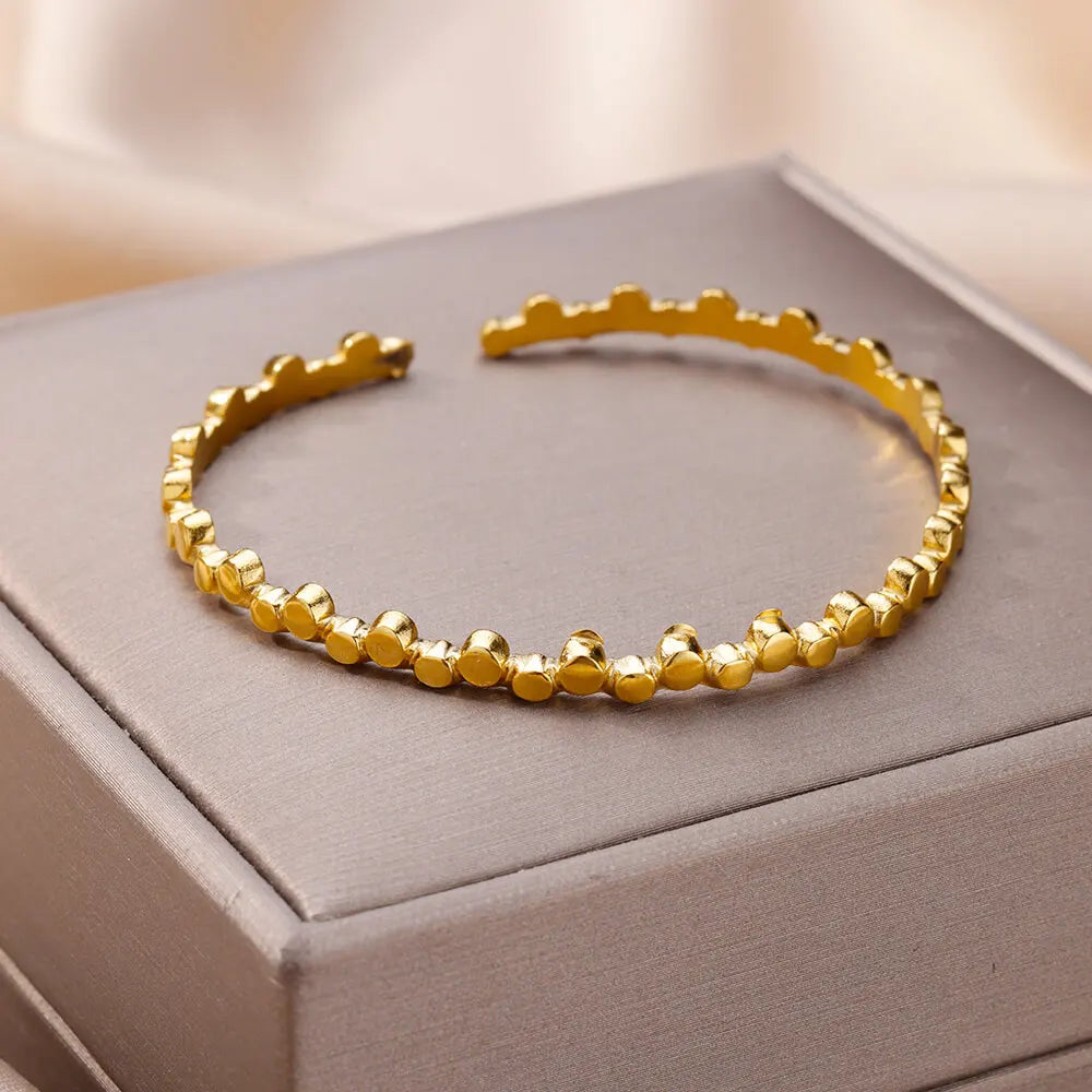 Snake Bangle Bracelet For Women Stainless Steel Opening Gold Plated Opening Bangle Animal Aesthetic Jewelry pulseras mujer