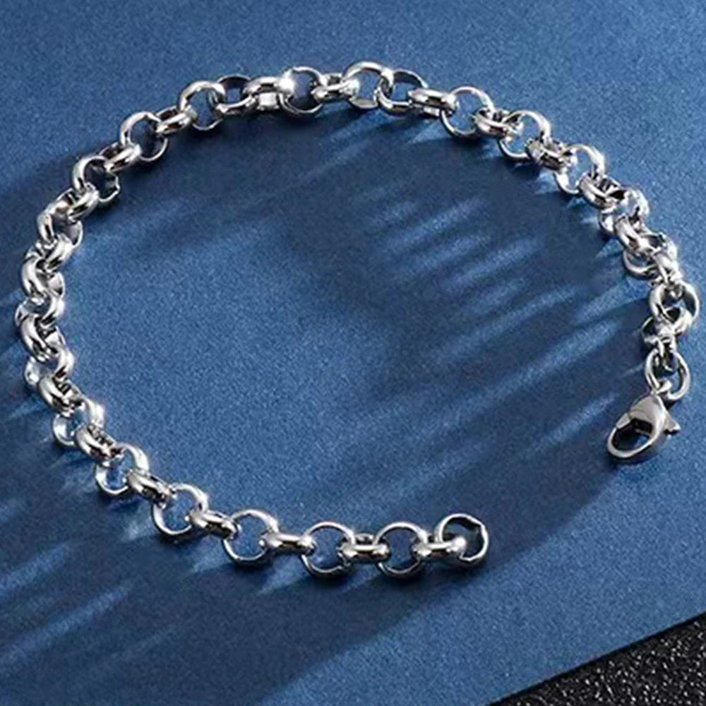 DOTIFI  Stainless Steel Bracelet Hip-Hop Punk Style Simple Round Buckle Chain Fashion Personalized Jewelry Female Party Gifts