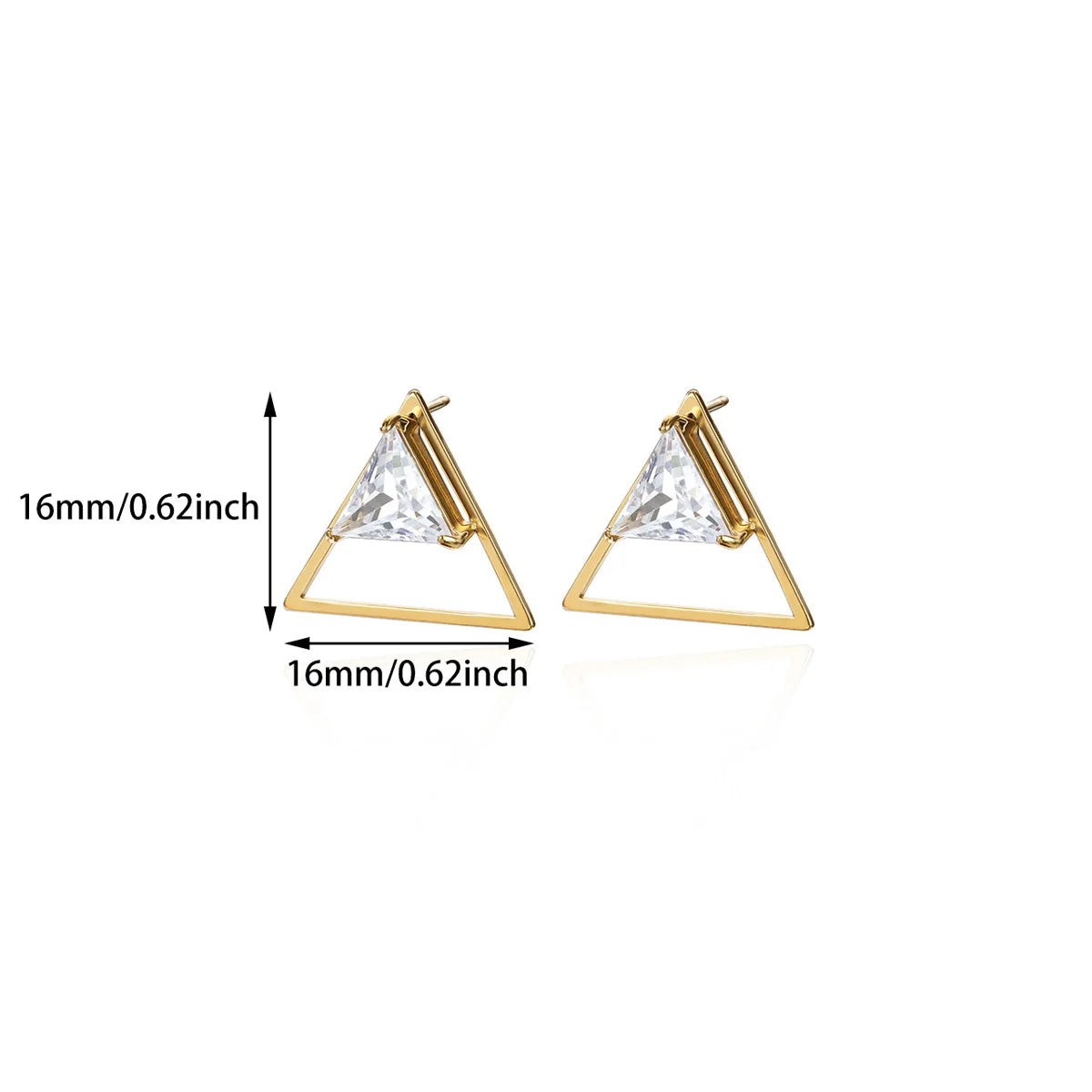Zircon Geometric Hoop Earrings for Women Stainless Steel Gold Color Piercing Earring 2025 New Fashion Wedding Couple Jewelry