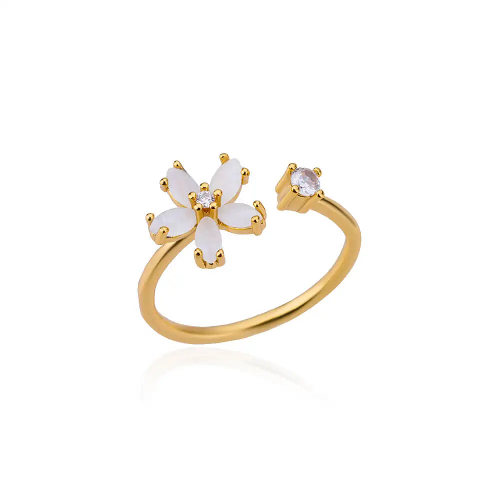 Stainless Steel Exaggerated Big Flower Rings For Women Gold Color Sunflower Finger Ring Female Fashion Aesthetic Jewelry Gift