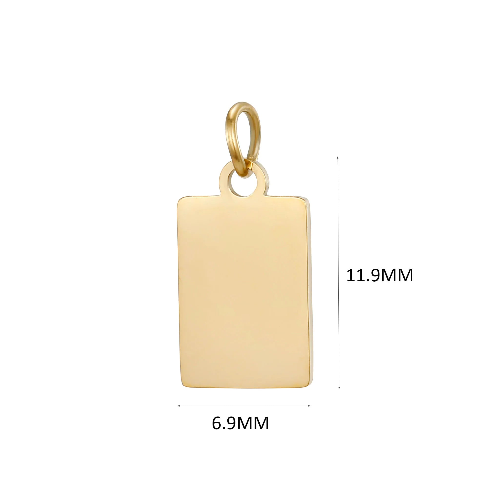 10PCS Custom Logo Tags Stainless Steel Charms for Necklace Bracelets 6 sizes to choose