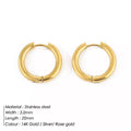 Retro Minimalism Stainless Steel Hoop Earrings for Woman Girls Gold Color Metal Circle Earring Party Gifts Simple Jewelry