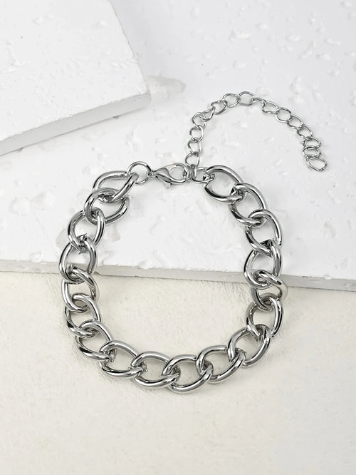 10pcs Stainless Steel Cuban Chain Bracelet for Men Women Figaro Vintage Metal Viking Kpop Pulseras Emo Cute Luxury Jewelry Gift