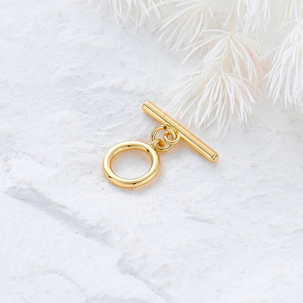4 Sets 14K/18K Gold Color Plated Brass O Toggle Clasps Connector for DIY Bracelet Necklace Jewelry Making Findings Accessories