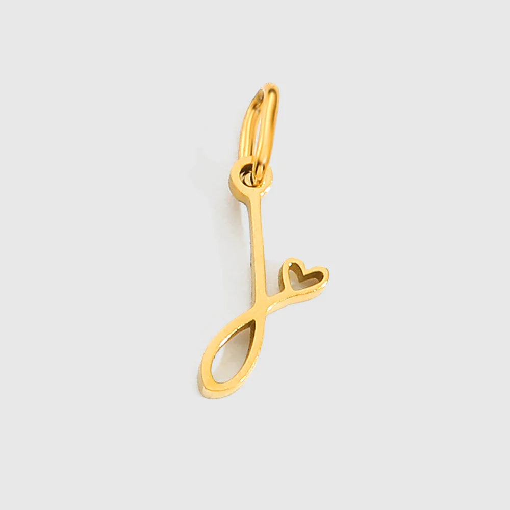 Personalized Stainless Steel Heart Alphabet Pendant DIY Accessories for Necklace Woman Men Jewelry Initials Birthday Gift A-Z