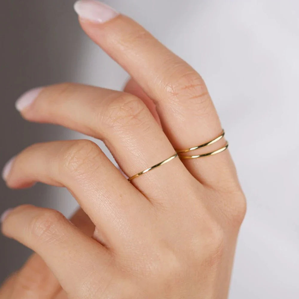 Classic Style Rings for Stacking Stainless Steel Rings For Woman For Gift Jewelry Size 5 6 7 Jewelry Accessories