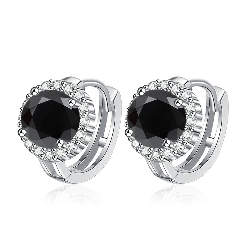 NeeTim 0.5ct 1ct Pink Moissanite Earrings Women S925 Silver Black Blue Green Grey Rainbow Lab Diamond Wedding Studs Earring