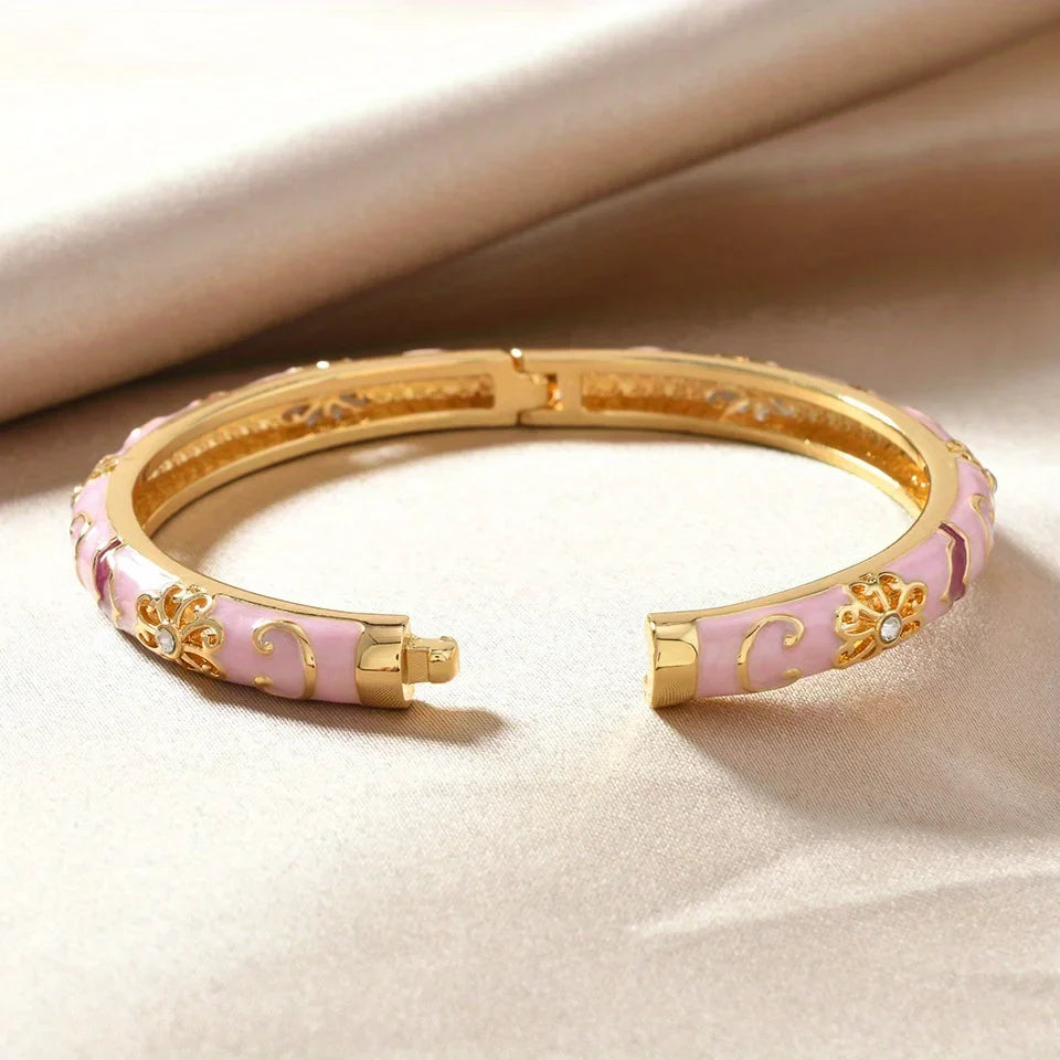 1pcs Chinese Retro Style Bracelet Enamel Blue And White Porcelain Element Women's Bracelet Exquisite Elegant Ladies' jewelry