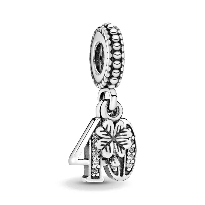 2026 New S925 Silver Robot Cross Digital Pendant, Suitable for Original Bracelets, DIY Accessories, Women's Charm Jewelry Gifts