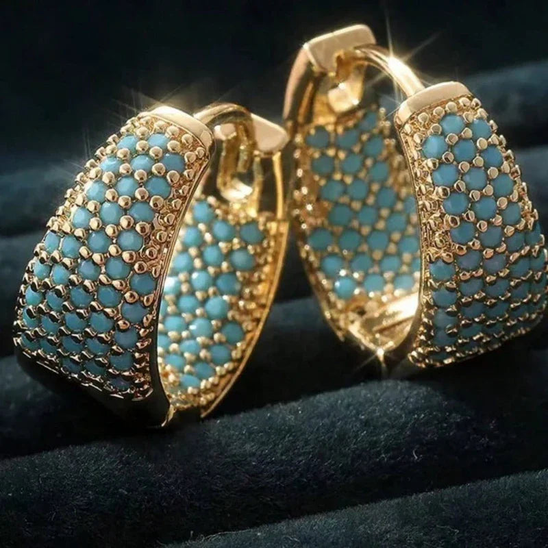 Women's Earrings Bohemian Style Clip Earrings Copper Synthetic Turquoise Earrings Party Wedding Mother's Day Accessories