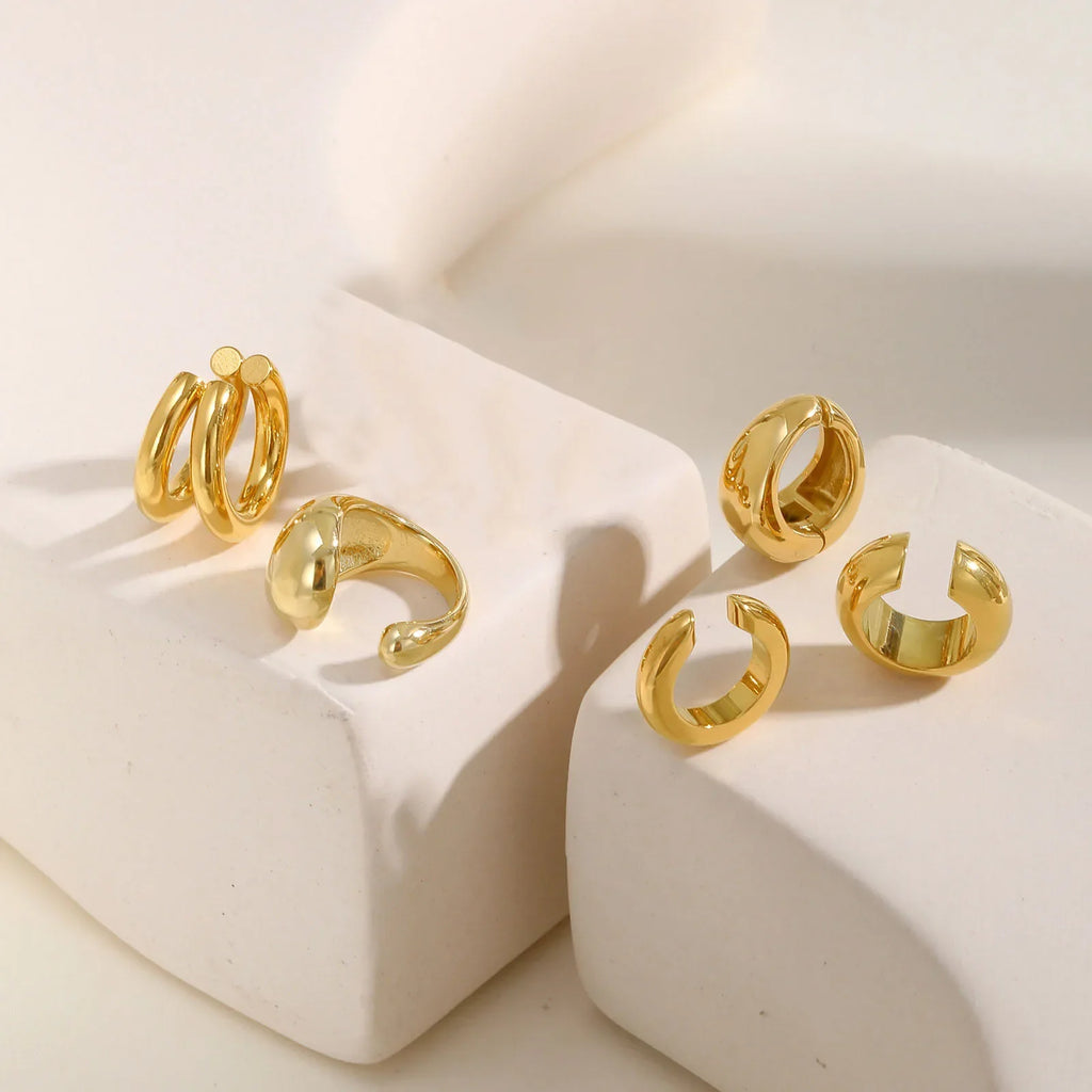 Thick Ear Cuff Earrings, Non-piercing Clip On Cartilage Earrin Stainless Steel, Fake Helix Cartilage Jewelry For Women One Piece