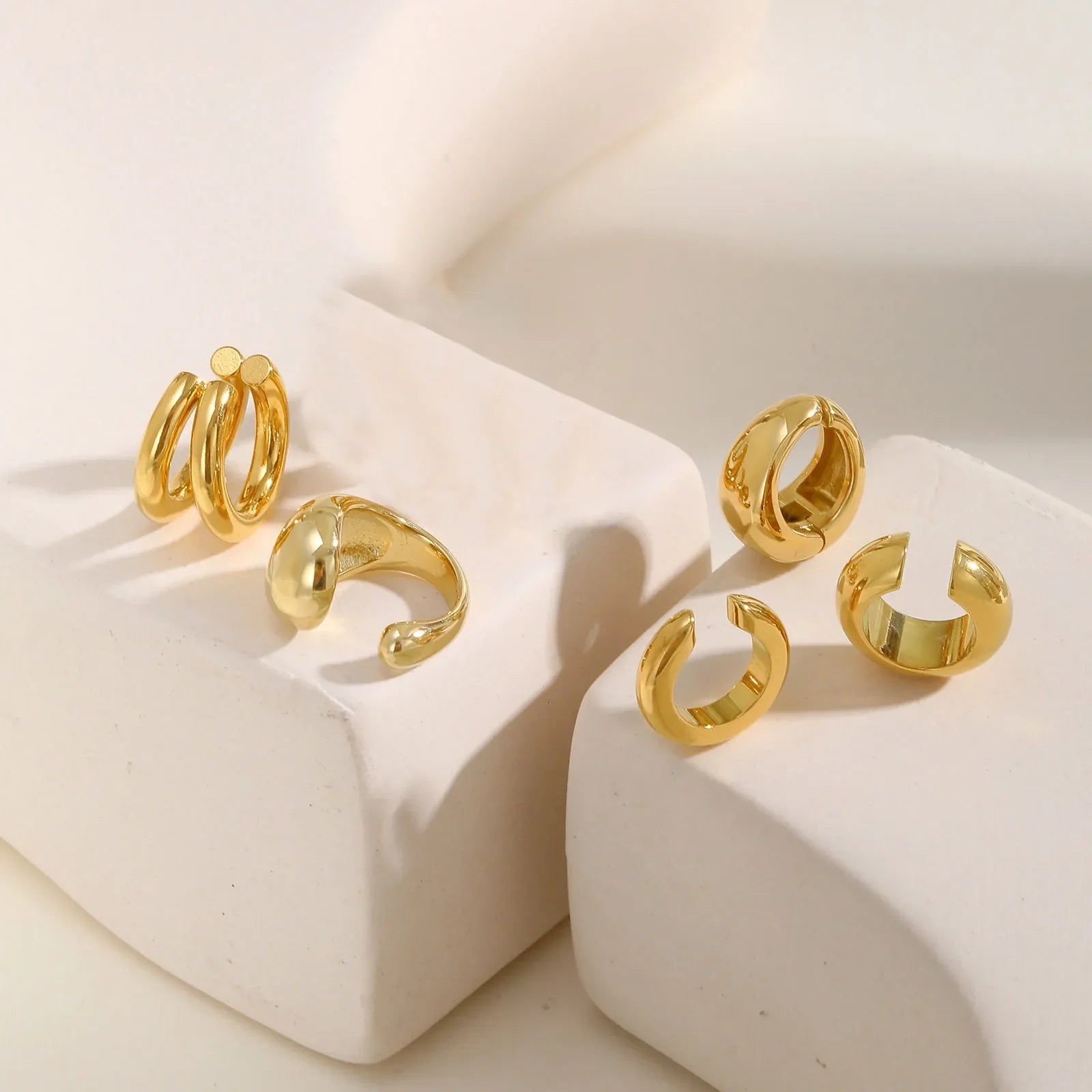 Thick Ear Cuff Earrings, Non-piercing Clip On Cartilage Earrin Stainless Steel, Fake Helix Cartilage Jewelry For Women One Piece
