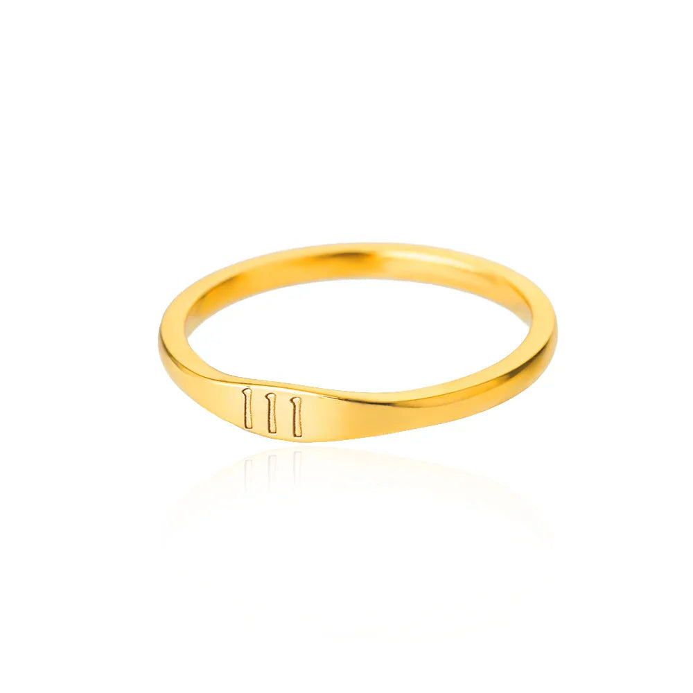 111 222 333 444 555 666 777 999 Angel Number Rings For Women Stainless Steel Ring Vintage Aesthetic Retro Jewelry anillos 2025