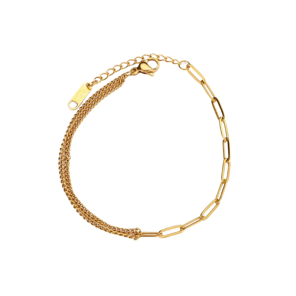 Stainless Steel Heart Bracelets For Women Gold Color Geometric Heart Bracelet Fashion Wedding Waterproof Jewelry Gift
