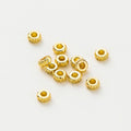 50pcs/lot 14K 18K Gold Color Fancy Wheel Metal Round Beads Necklace Bracelet Loose Spacer Beads For Jewelry Making Findings