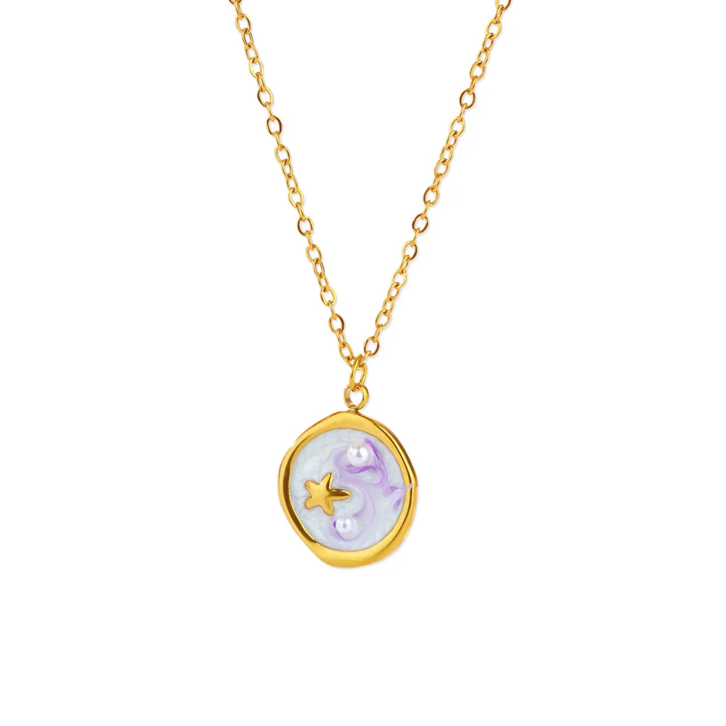 Starfish Shell Conch Pendant Necklaces For Women Gold Color Stainless Steel Chain Choker Trendy Summer Beach Party Jewelry Gift