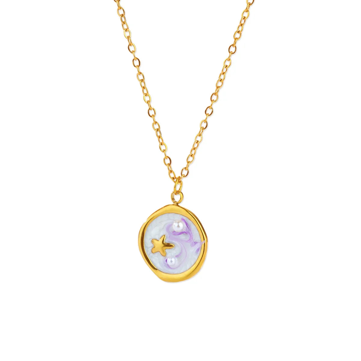 Starfish Shell Conch Pendant Necklaces For Women Gold Color Stainless Steel Chain Choker Trendy Summer Beach Party Jewelry Gift