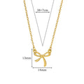 Stainless Steel Bowknot Lucky Necklace For Women Gold Color Korean Necklaces Female Aesthetic Choker Jewelry Daily Accessories