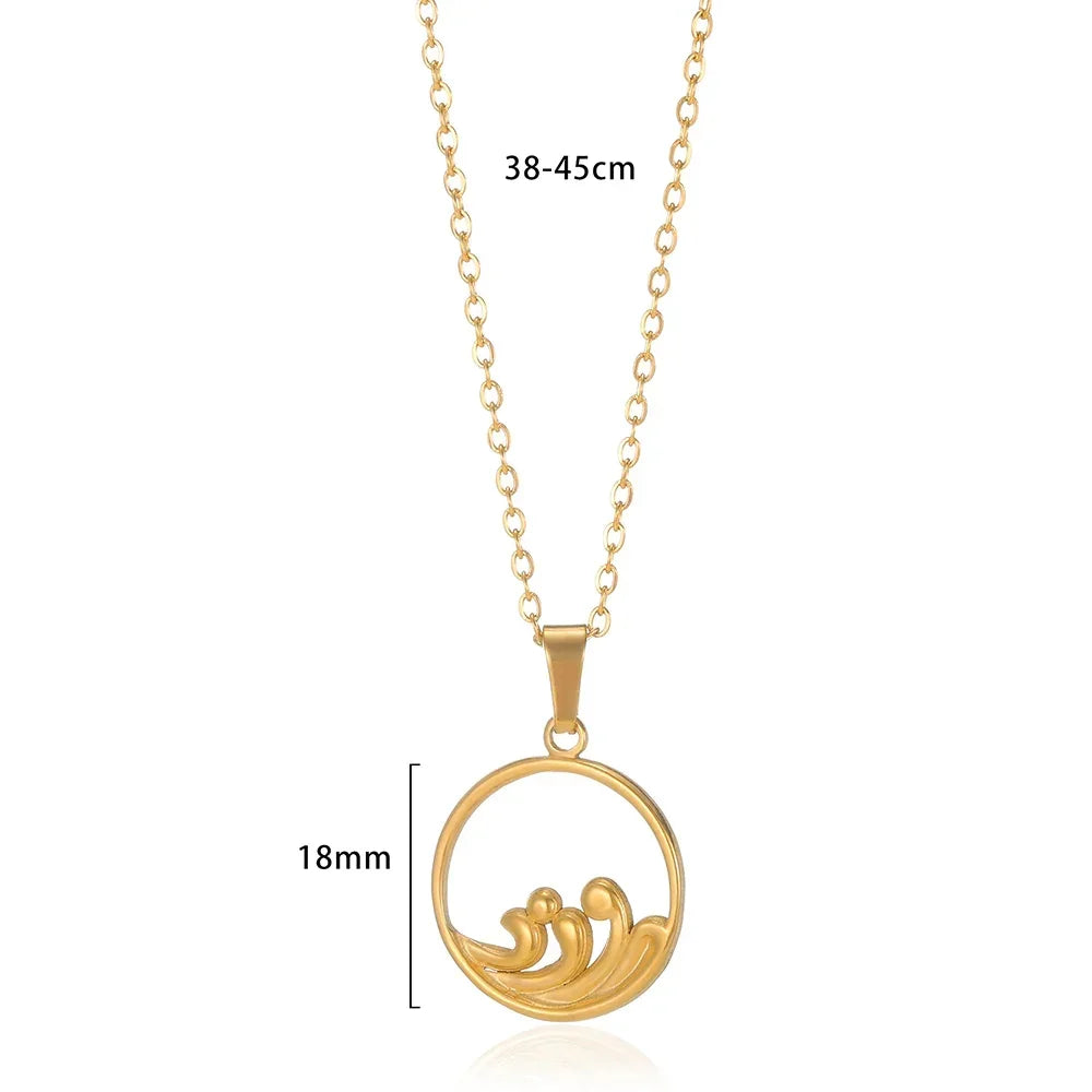 Vintage Starfish Shell Pearl Necklace For Women Gold Color Stainless Steel Pendant Shell Necklace Aesthetic  Summer Jewelry Gift