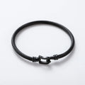 1PCS Stainless Steel Wire Bracelet Horseshoe Shaped Magnetic Buckle Trendy Minimalist Punk Gold Silver Black Men's Bracelet