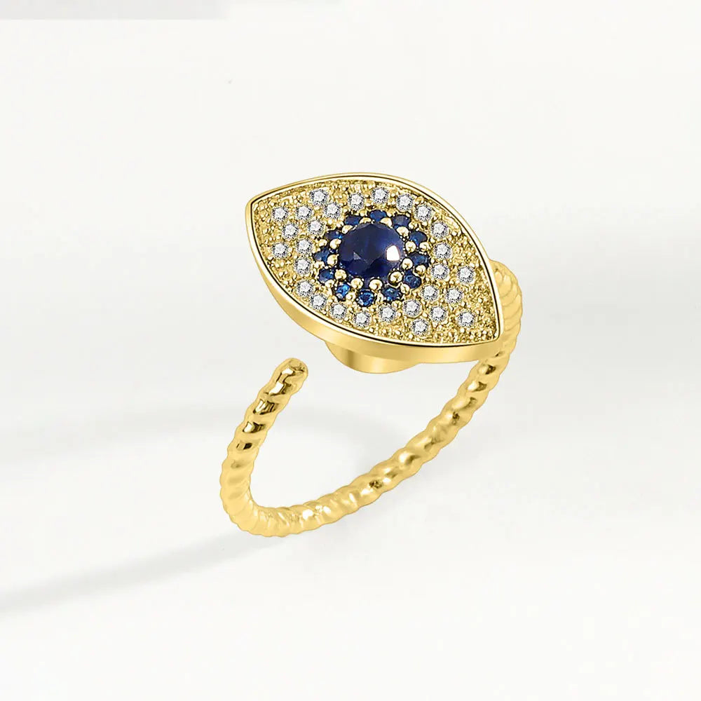 SMJEL Fidget Spinner Ring Anxiety for Women Multiple Crystal Flower Eye Butterfly Animal Ring Rotate Anti Stress Wedding Jewerly