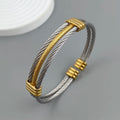 New three-layer steel wire mesh gold-plated stainless steel bracelet 18K, high quality waterproof couple bracelet, wife gift