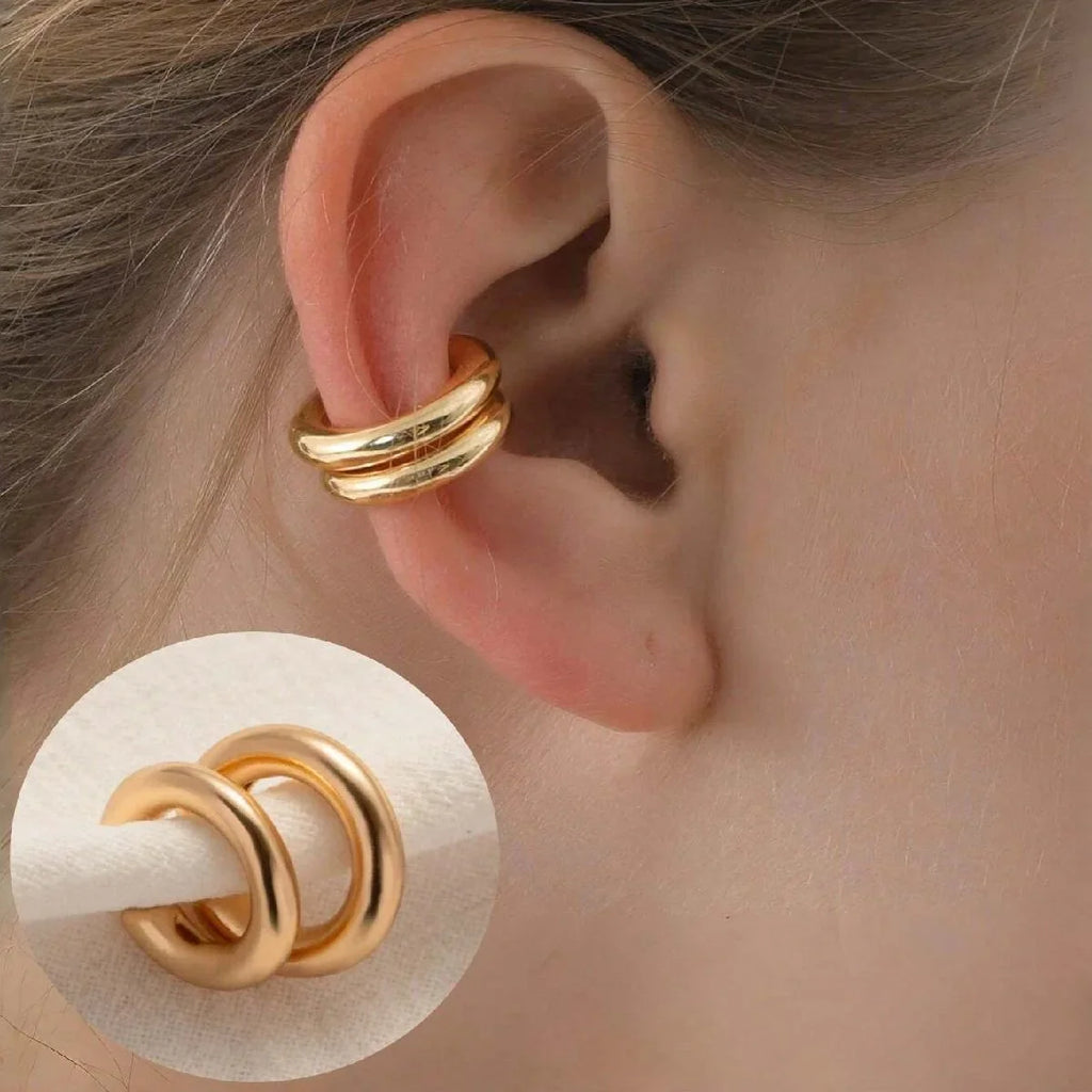 Fashion Smooth Circle C Shape Clip Earrings For Women Lightweight Non-Piercing Cartilage Ear Cuff Daily Wear Jewelry Gifts 2025