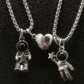 Fashion Spaceman Magnetic Attraction Couple Necklaces Friendship Jewelry Astronaut Magnet Lovers Necklace for Women Men Gift