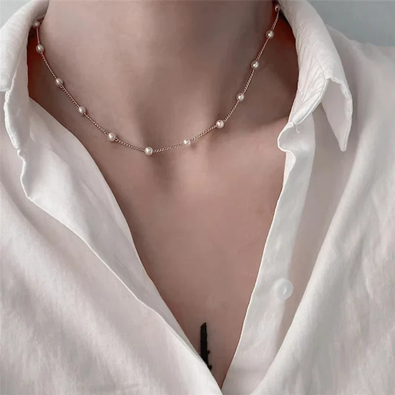 Vintage Gold Color Metal Cross Pendant Necklace Bracelet Jewelry Set for Women Simple Minimalist Match Daily Wear Accessories