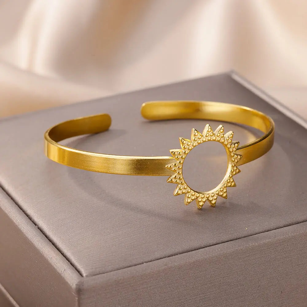 Snake Bangle Bracelet For Women Stainless Steel Opening Gold Plated Opening Bangle Animal Aesthetic Jewelry pulseras mujer