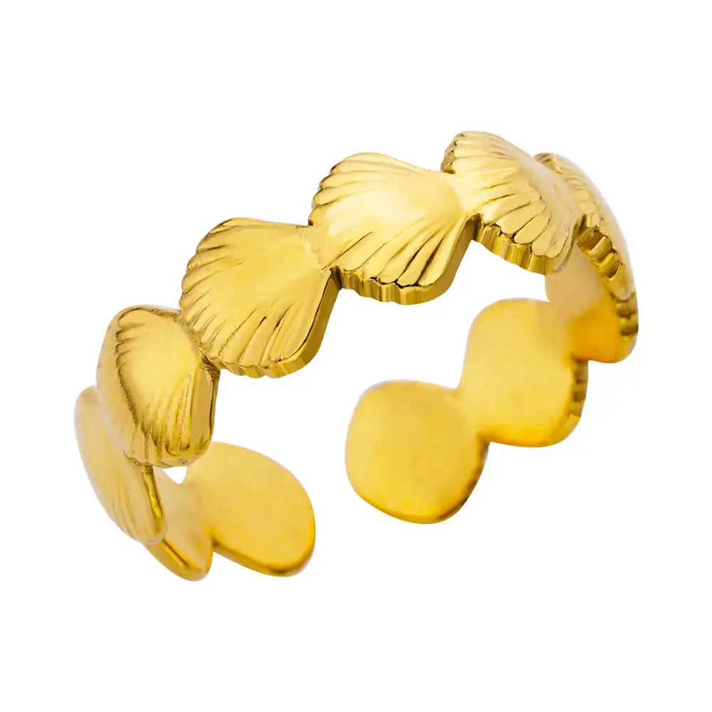 Vintage Shell Starfish Rings For Women Gold Color Stainless Steel Shell Ocean Openning Ring Wedding Summer Jewelry Gift