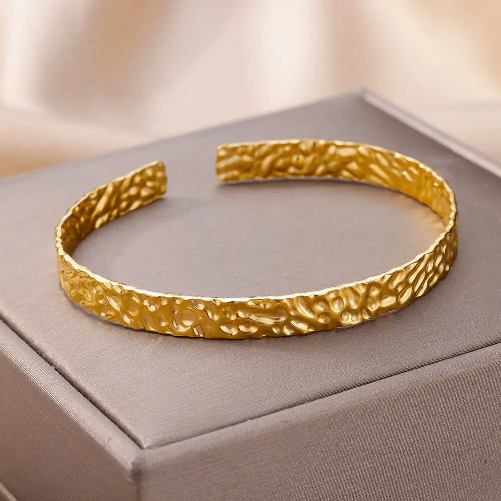 Snake Bangle Bracelet For Women Stainless Steel Opening Gold Plated Opening Bangle Animal Aesthetic Jewelry pulseras mujer