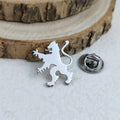New upright lion men's lapel pin, 316L stainless steel gold-plated badge, black brooch for suit accessories, gift for father