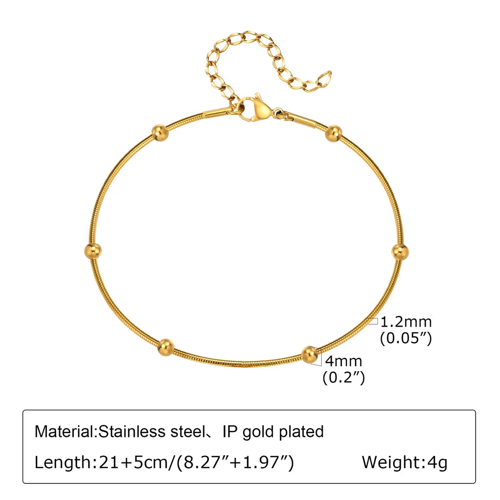 Stainless Steel Pearl Anklets Bracelet for Women, 18k Gold Plated  Foot Chain Adjustable Stackable Bracelets on Leg Jewelry