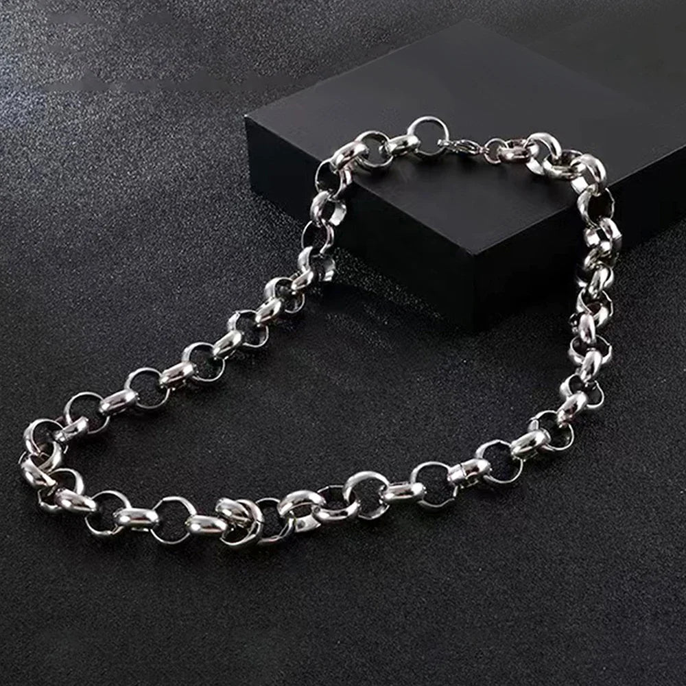 DOTIFI  Stainless Steel Bracelet Hip-Hop Punk Style Simple Round Buckle Chain Fashion Personalized Jewelry Female Party Gifts