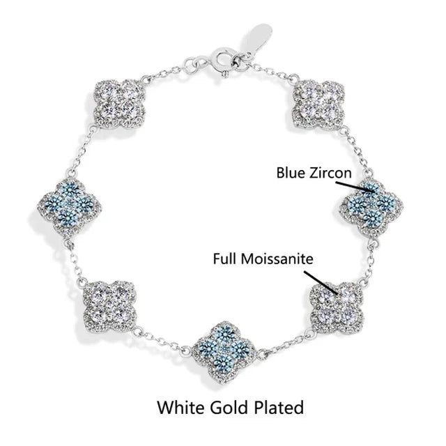 MINTYBOX S925 Sterling Silver Full Moissanite Bracelets D VVS1 Lab Diamond for Women 18k Gold Plated Engagement Jewelry Gift