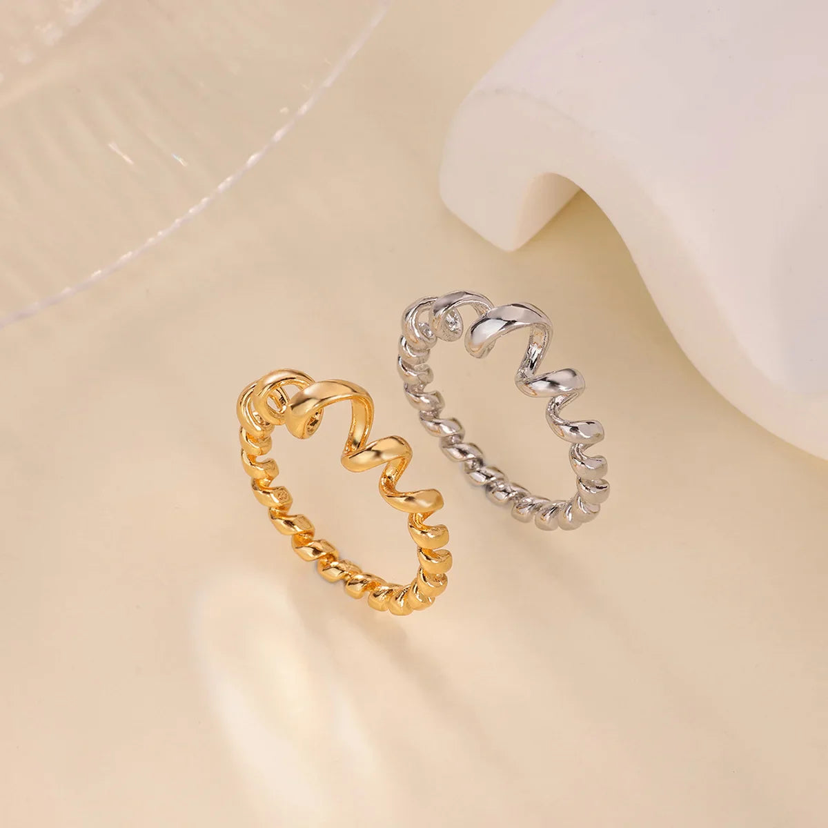 Luxury Zircon Geometric Twist Ring For Women Stainless Steel Gold Color Vintage Finger Ring 2026 Fashion Wedding Couple Jewelry