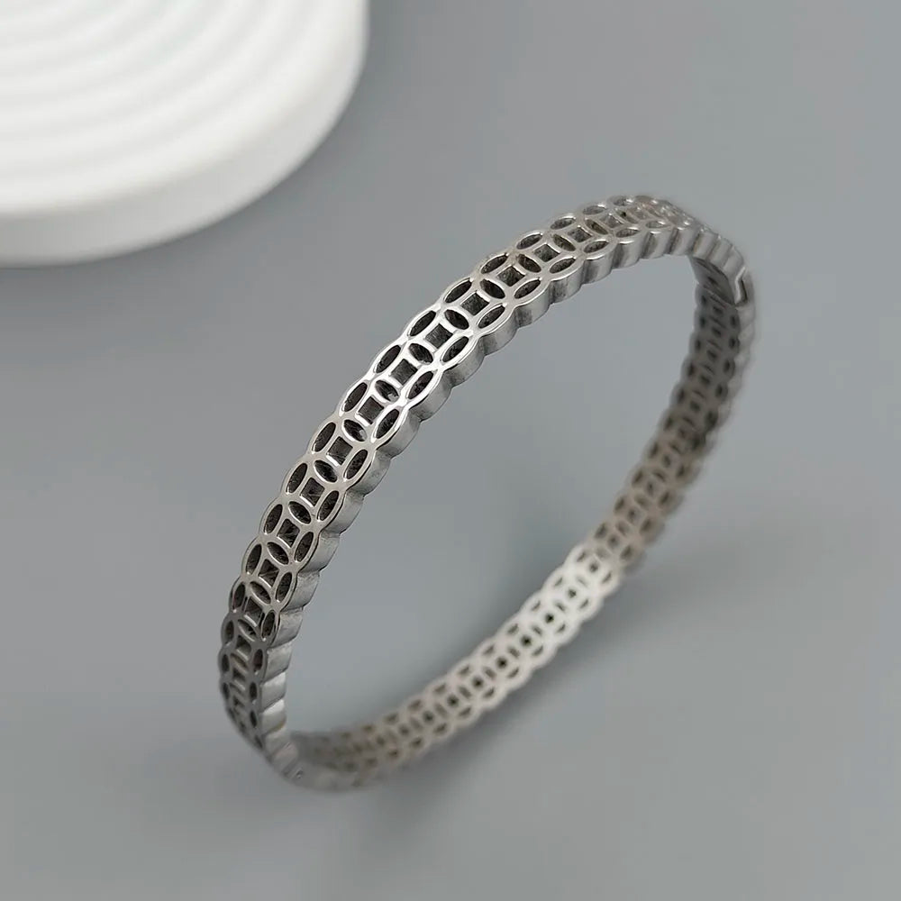 New money symbol ancient coin gold-plated stainless steel bracelet 18K, high quality waterproof couple bracelet, wife gift