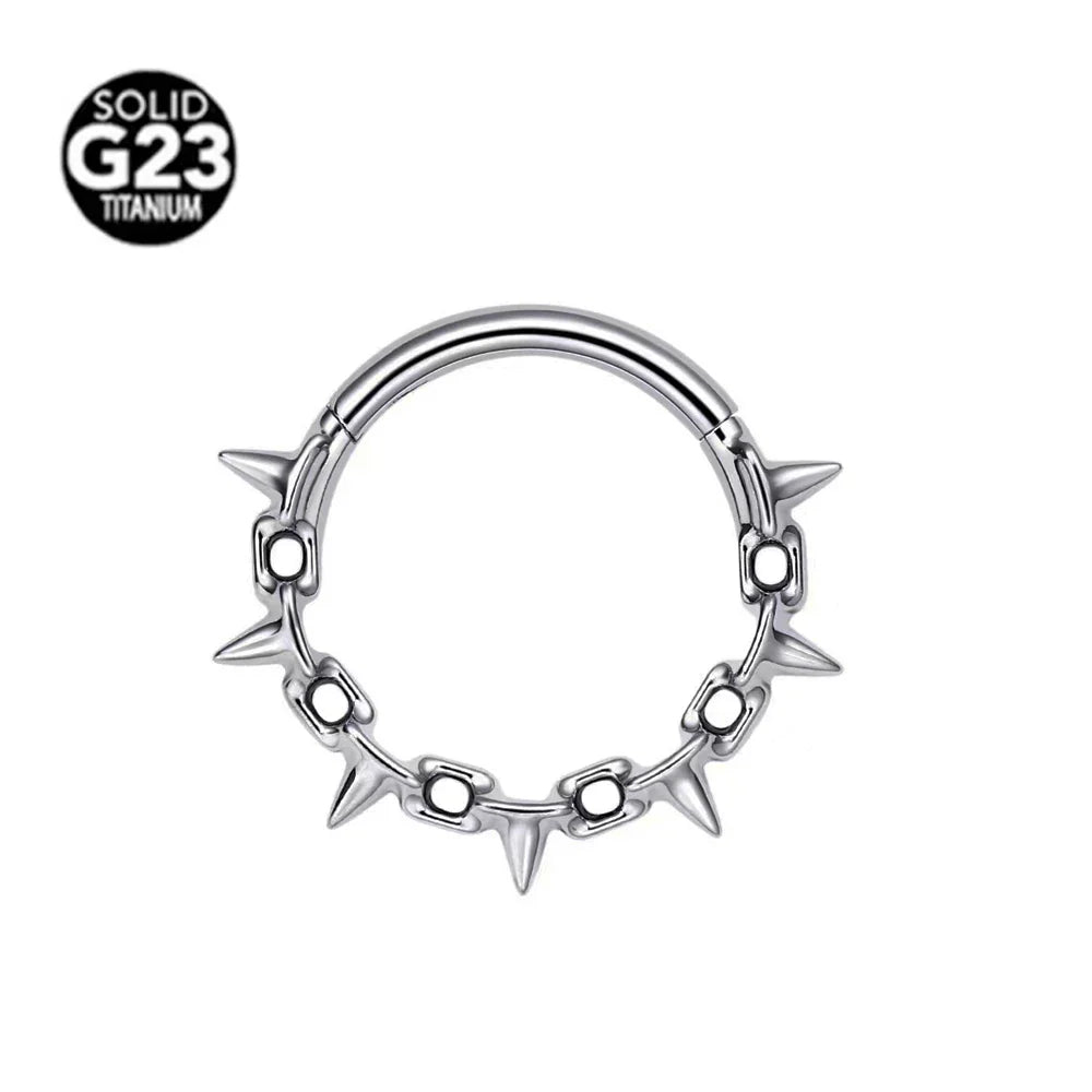 G23 Titanium Bee Septum Nose Ring Piercing Body Jewelry 16G Moon Segment Snake Clicker Helix  Ear Cartilage Heart Daith Hoop