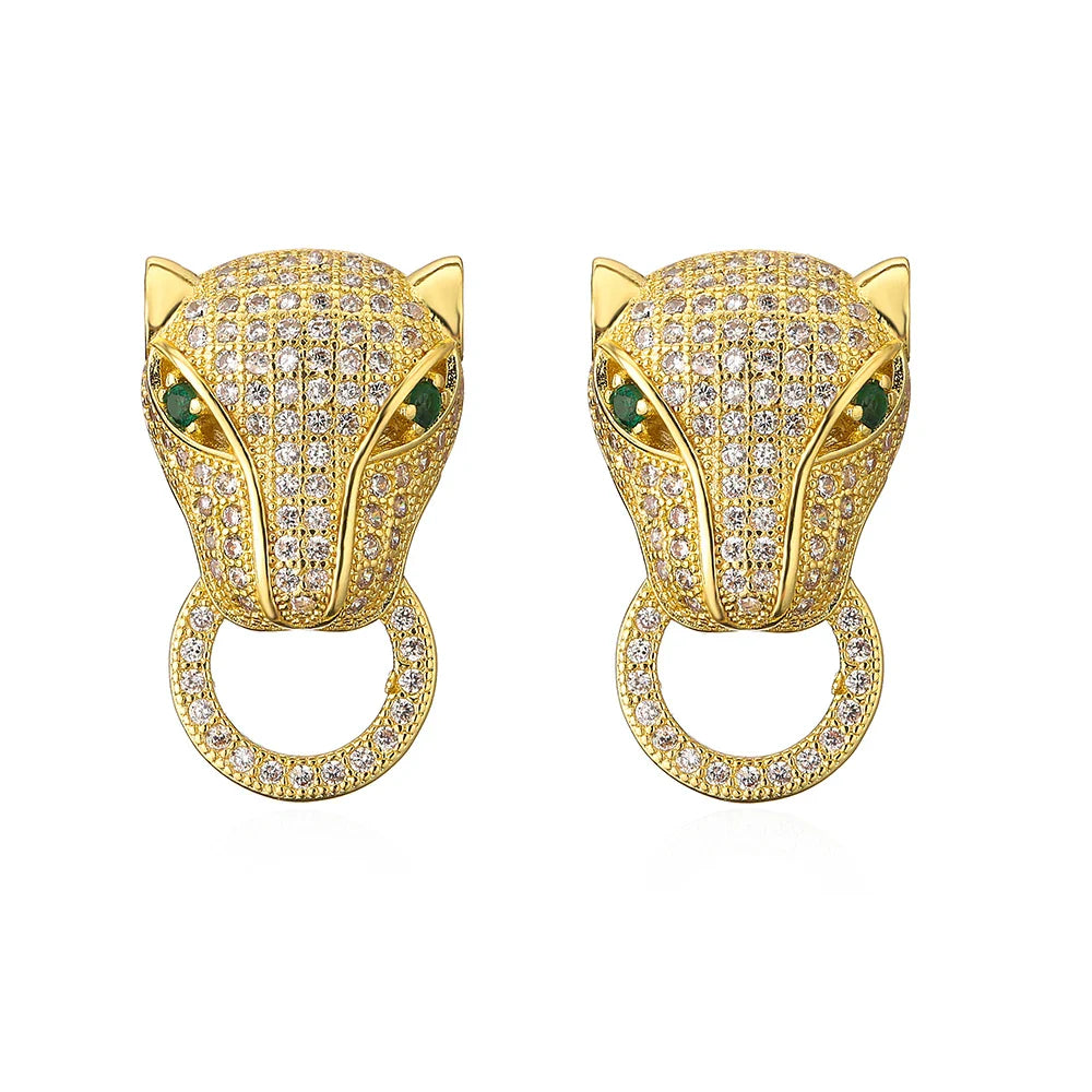 NEWBUY Fashion Gold Color Animal Dangle Earrings For Women Unique Design Leopard Earring Statement Female Party Jewelry