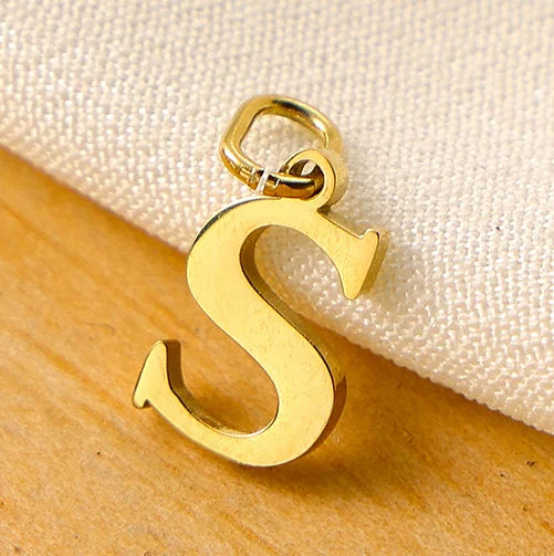 SUNIBI 26 Letters Stainless Steel Cut Alphabet Pendant for DIY Woman Necklace Ladies Jewelry Accessories Wholesale Dropshipping